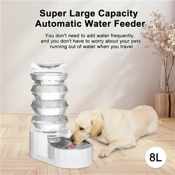 Automatic Pet Waterer,100% BPA-Free, Gravity Stainless Steel Water Dispenser